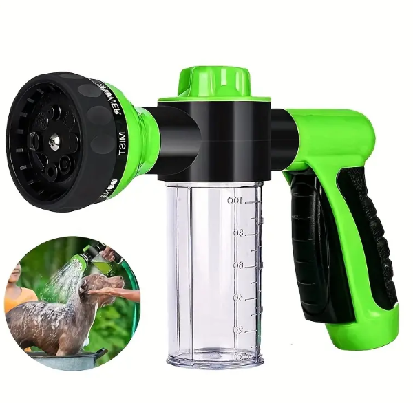 High-Pressure Dog Shower Sprayer & Brush