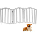 Foldable Wooden Dog Gate (3-Panel, White)